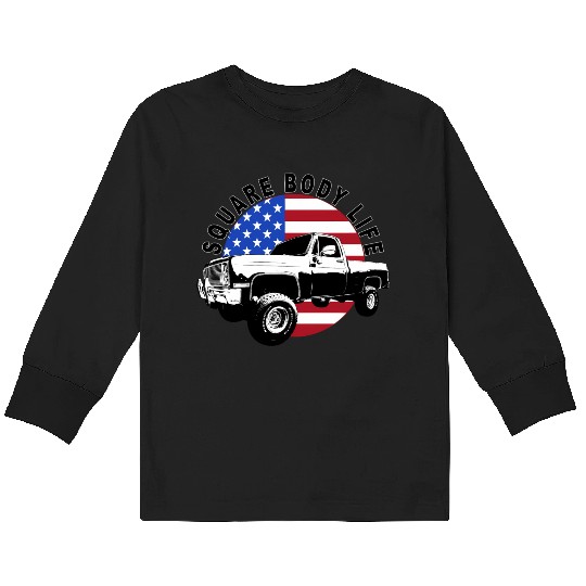 Squarebody Truck 4X4 Square Body Kids Long Sleeve T Shirts