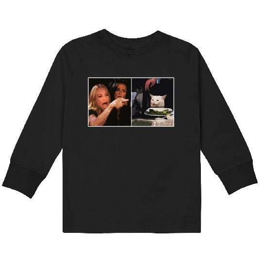 Yelling At A Cat Meme Kids Long Sleeve T Shirts