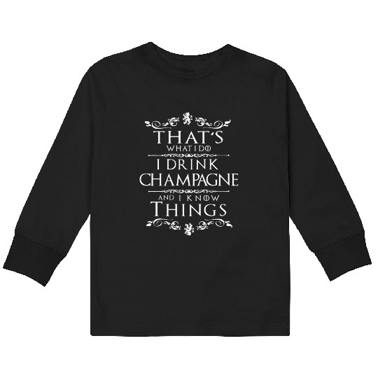 Champagne Champagne Champagne Kids Long Sleeve T Shirts