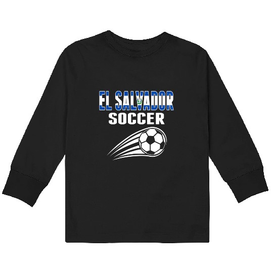 El Salvador Soccer Fans Jersey Salvadorean Kids Long Sleeve T Shirts