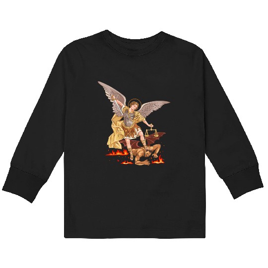 St Michael The Archangel Kids Long Sleeve T Shirts