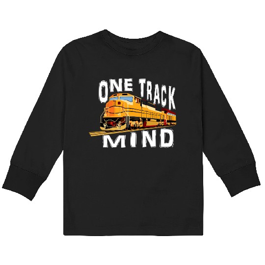 One Track Mind Train Engine Kids Long Sleeve T Shirts