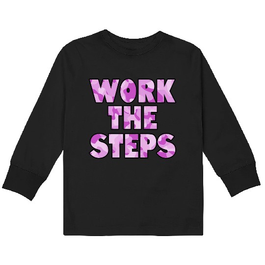 Work the Steps purple camo Kids Long Sleeve T Shirts