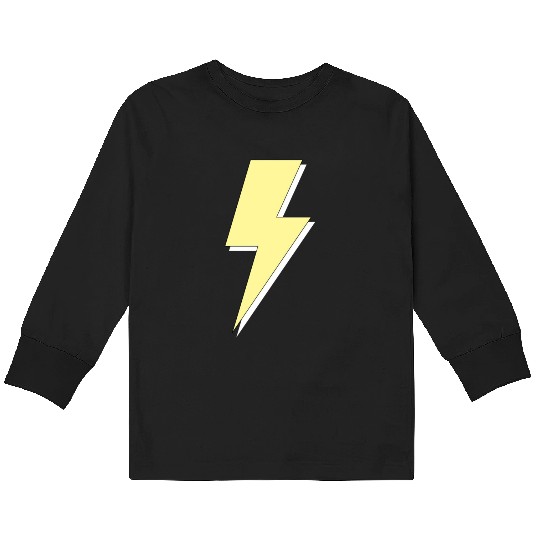Aesthetic Pastel Yellow Lightning Bolt Kids Long Sleeve T Shirts
