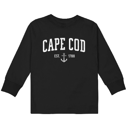 Cape Cod Massachusetts 1788 Nautical Look Kids Long Sleeve T Shirts