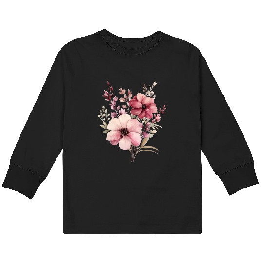 beautiful flowers in awesome summer colours Kids Long Sleeve T Shirts