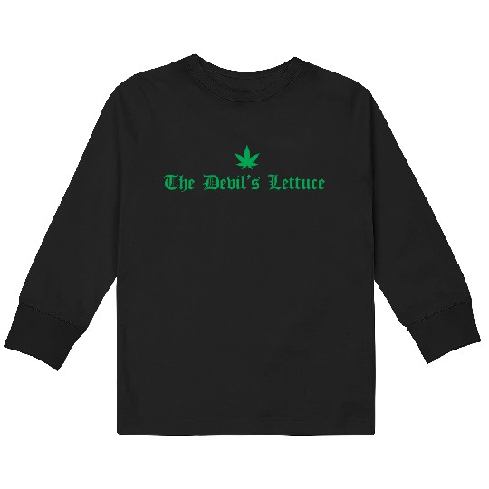 The Devil s Lettuce Green Kids Long Sleeve T Shirts