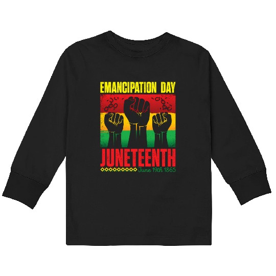 Ecipation Day 1865 African American Juneteenth Fla Kids Long Sleeve T Shirts