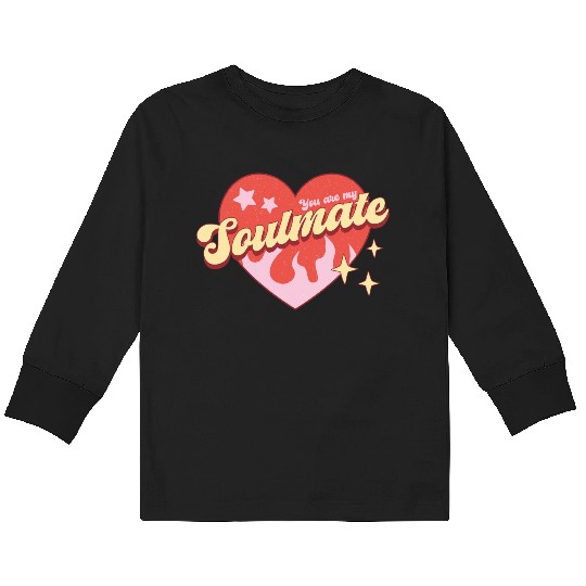 Soulmate heart valentine sublimation trending Kids Long Sleeve T Shirts