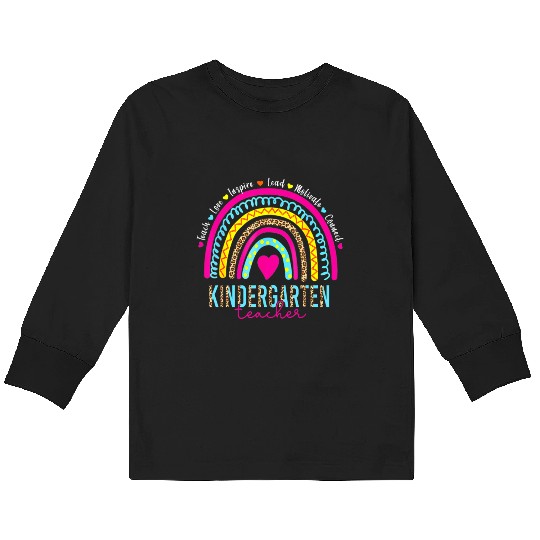 Kindergarten Teacher Back To School Appreciation Kids Long Sleeve T Shirts
