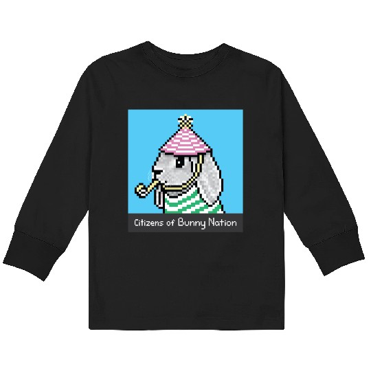 Citizens of Bunny Nation NFT #51 Artwork Kids Long Sleeve T Shirts