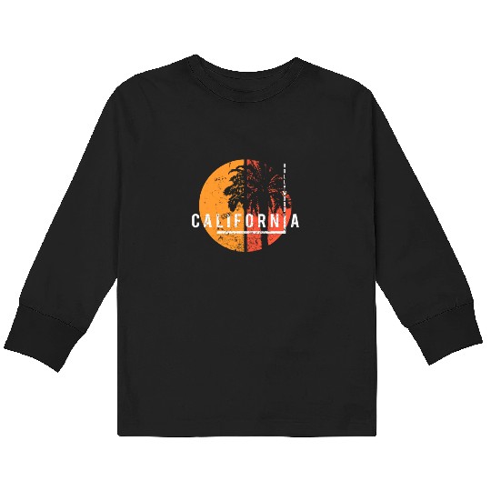 Hollywood California Cool Palm Tree Native Kids Long Sleeve T Shirts