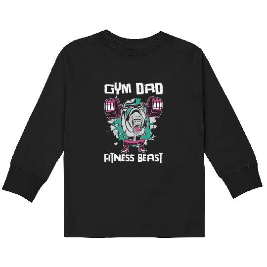 Fitness Fathers Day Gym Workout Training Coach Kids Long Sleeve T Shirts