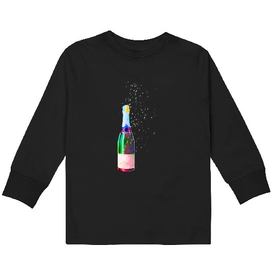 Champagne Bottle Sparks Kids Long Sleeve T Shirts
