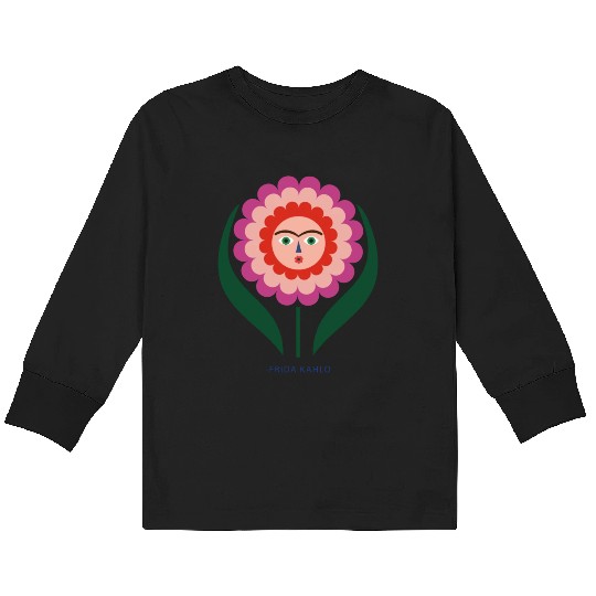 Frida Kahlo Colorful Flower Feminist Mexican Kids Long Sleeve T Shirts