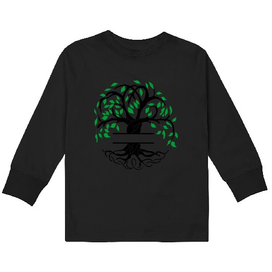 Yggdrasil the tree of life with nameplate Kids Long Sleeve T Shirts