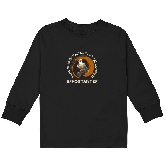 Falconry Bird Falcon Hunting Falconer Kids Long Sleeve T Shirts