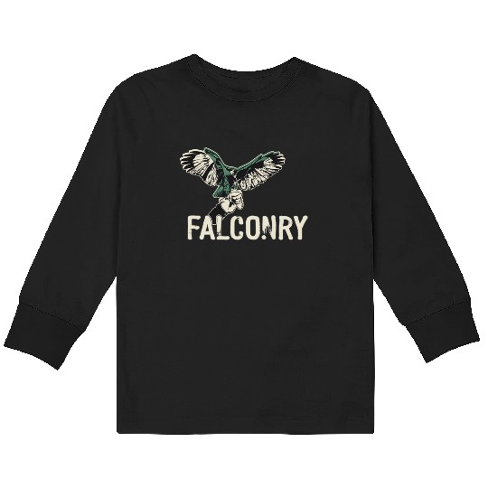 Falconry Bird Falcon Hunting Falconer Kids Long Sleeve T Shirts