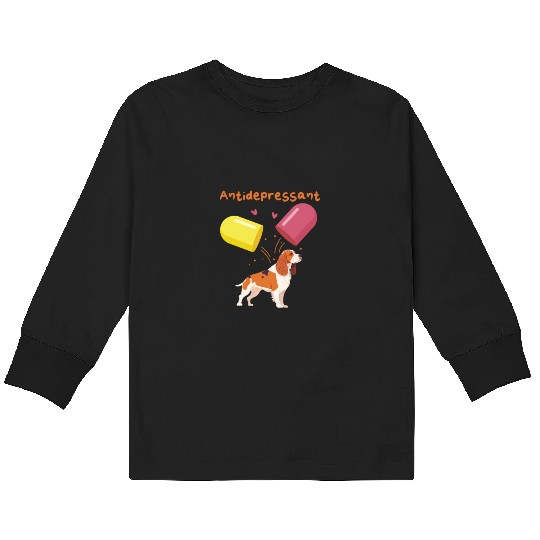 Antidepressant, Cavalier King Charles Spaniel Kids Long Sleeve T Shirts