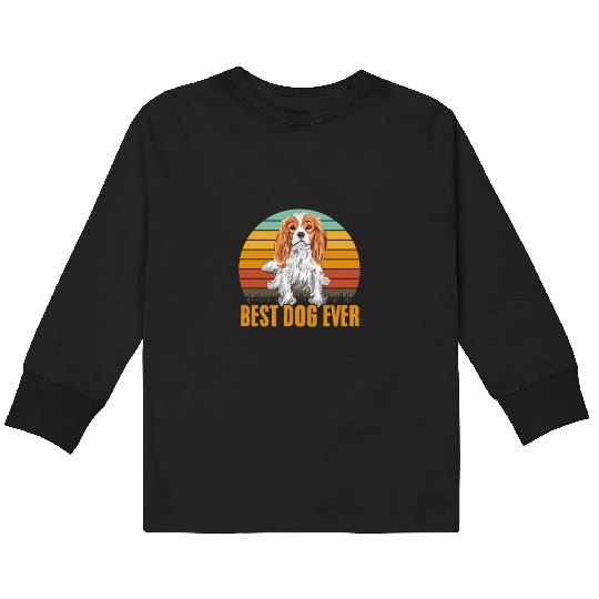 Best Dog Ever Cavalier King Charles Spaniel Retro Kids Long Sleeve T Shirts