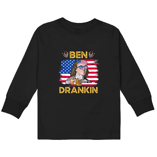 Ben Drankin US President Independence Day Kids Long Sleeve T Shirts
