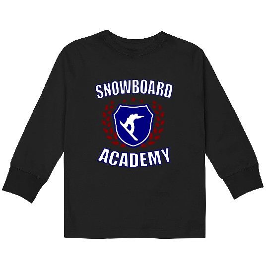 Snowboard Academy Kids Long Sleeve T Shirts
