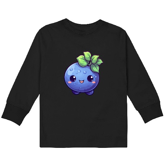 Blueberry kawaii Kids Long Sleeve T Shirts