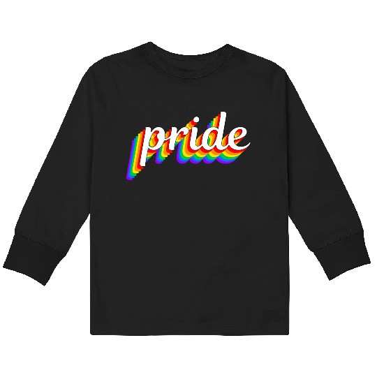 Happy Pride Rainbow Multi Color Gay Lesbian Lgbtq Kids Long Sleeve T Shirts