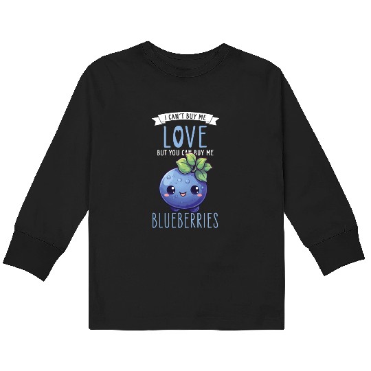 Blueberries Kawaii Kids Long Sleeve T Shirts