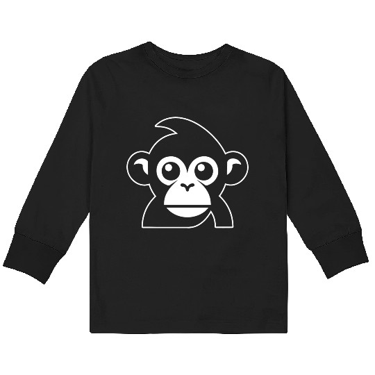 Ape Face Apes Apelike Jungle Primate Kids Long Sleeve T Shirts
