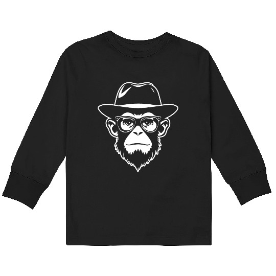 Ape Face Apes Apelike Jungle Primate Kids Long Sleeve T Shirts