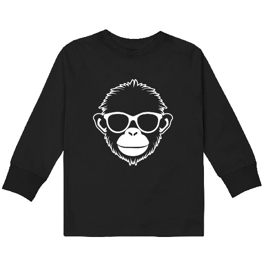 Ape Face Apes Apelike Jungle Primate Kids Long Sleeve T Shirts