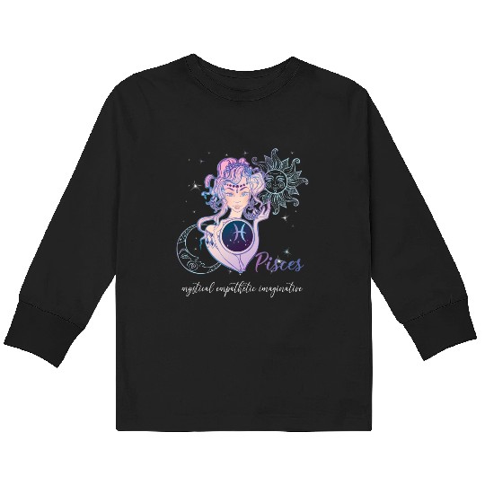 Pisces Zodiac Sign Pisces Horoscope Astrology Kids Long Sleeve T Shirts