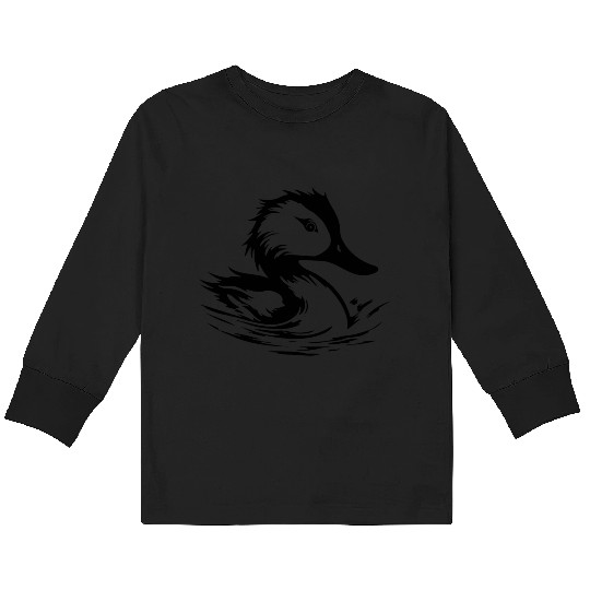 Duck Bird Nature Pond Kids Long Sleeve T Shirts