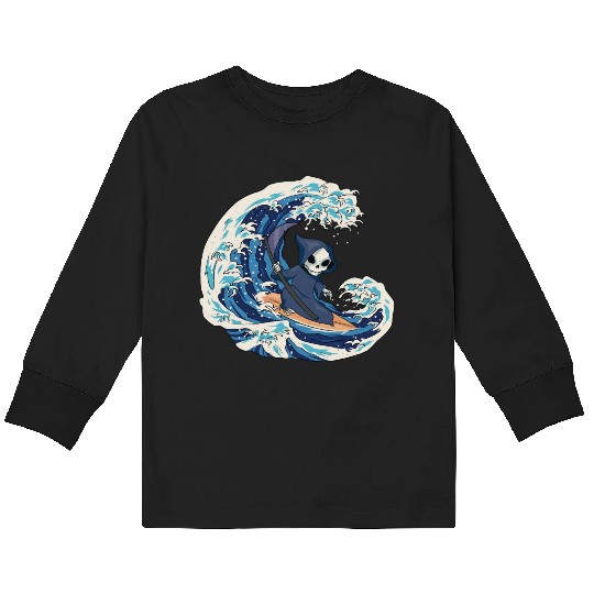 The Reaper surfing on Wave Kids Long Sleeve T Shirts