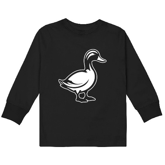 Duck Bird Nature Pond Kids Long Sleeve T Shirts