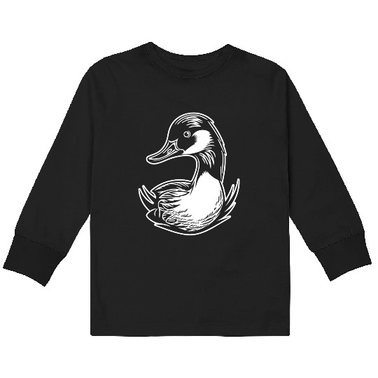 Duck Bird Nature Pond Kids Long Sleeve T Shirts