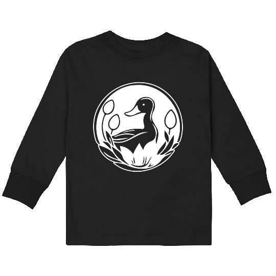 Duck Bird Nature Pond Kids Long Sleeve T Shirts