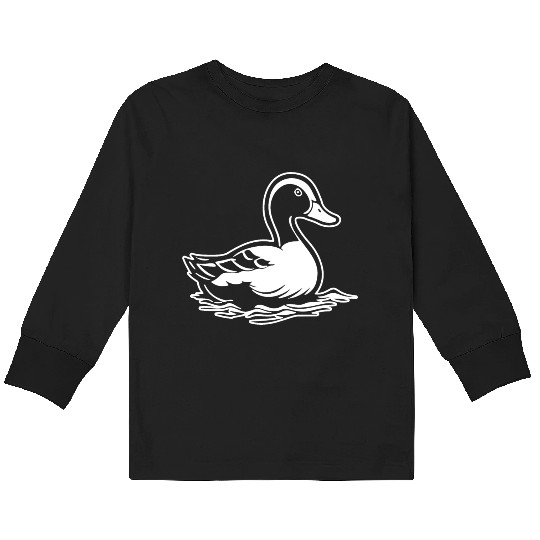 Duck Bird Nature Pond Kids Long Sleeve T Shirts