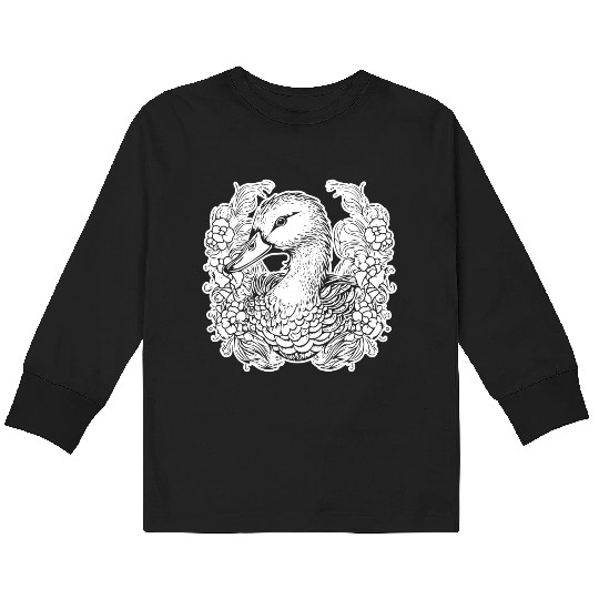 Duck Bird Nature Pond Kids Long Sleeve T Shirts