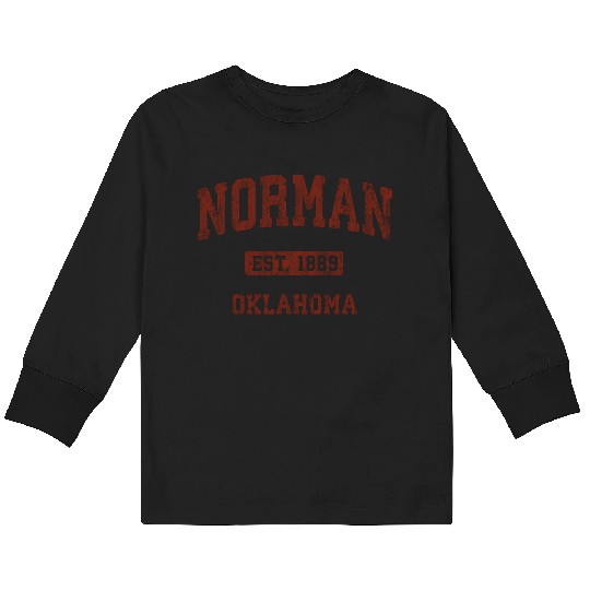 Norman Oklahoma Ok Athletic Sports Kids Long Sleeve T Shirts