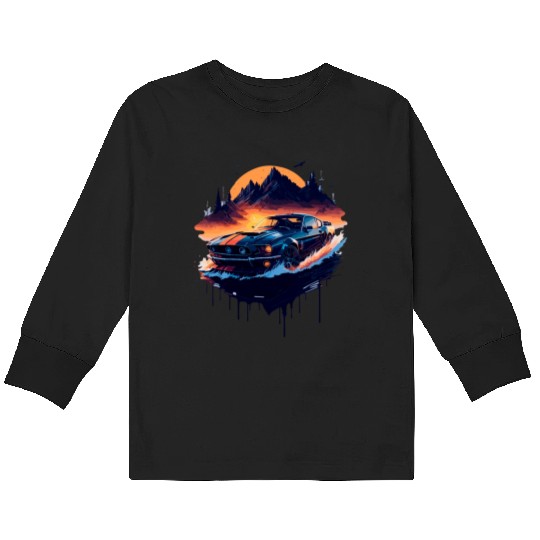 Sports car illustration Kids Long Sleeve T Shirts