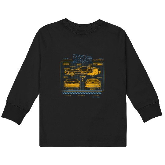 Back To The Future 35Th Anniversary Delorean Kids Long Sleeve T Shirts