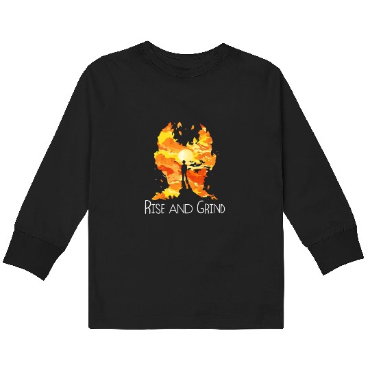 Rise and Grind Kids Long Sleeve T Shirts