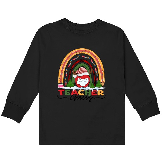 Christmas Teacher Santa Claus Kids Long Sleeve T Shirts