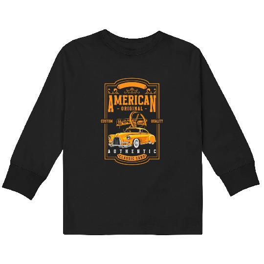 Car Retro Car Mechanic Sports Car Kids Long Sleeve T Shirts