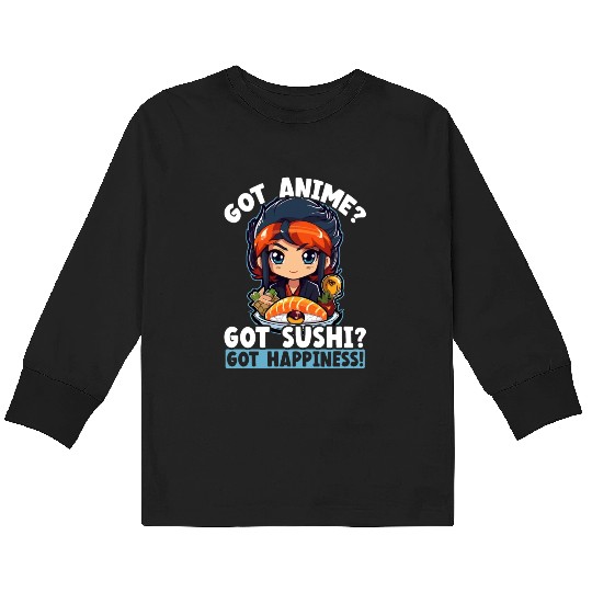 Anime Sushi Lover Nigiri Sashimi Food Manga Otaku Kids Long Sleeve T Shirts