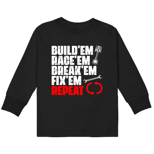 Funny Car Racing Automobiles For An Auto Racer Kids Long Sleeve T Shirts