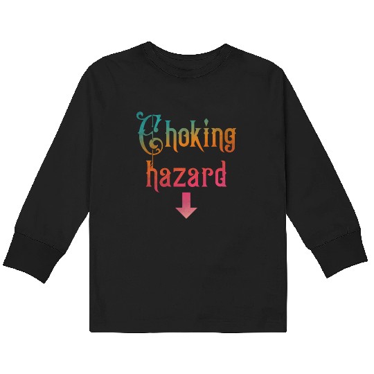 Choking hazard down arrow Kids Long Sleeve T Shirts