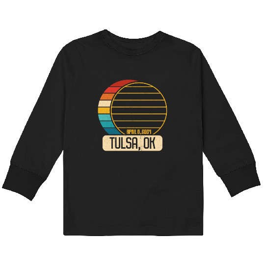 Total Solar Eclipse Oklahoma Tulsa April 28 2024Tu Kids Long Sleeve T Shirts